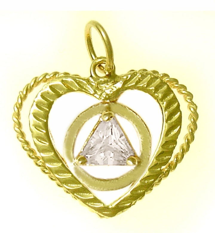AG09.   AA Birthstone Pendant - 12 Colors, 14kt Gold. - Premium Jewelry from 12 Step Gold by Jonathan Friedman - Just $215! Shop now at Choices Books & Gifts