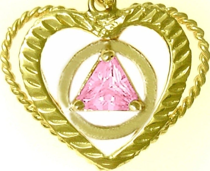 AG09.   AA Birthstone Pendant - 12 Colors, 14kt Gold. - Premium Jewelry from 12 Step Gold by Jonathan Friedman - Just $215! Shop now at Choices Books & Gifts