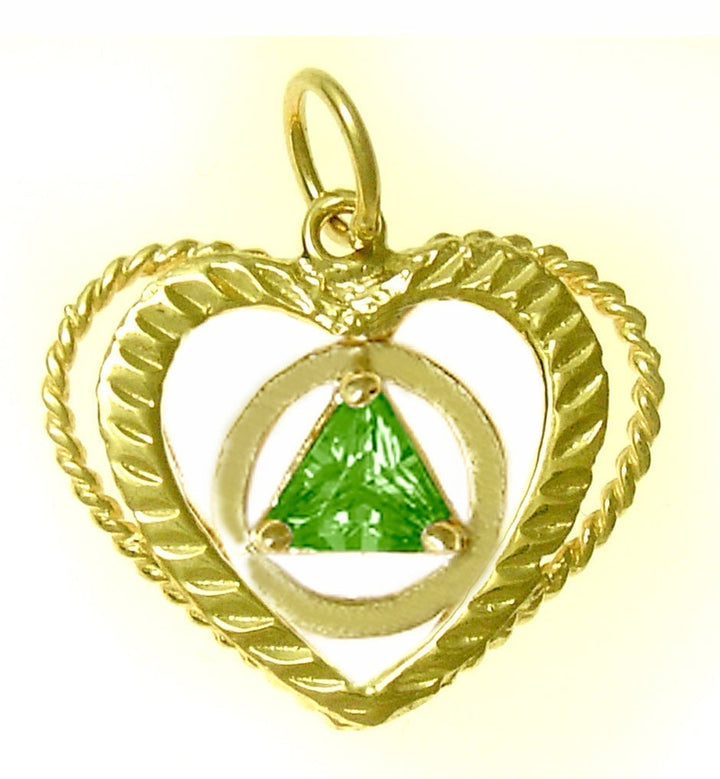 AG09.   AA Birthstone Pendant - 12 Colors, 14kt Gold. - Premium Jewelry from 12 Step Gold by Jonathan Friedman - Just $215! Shop now at Choices Books & Gifts