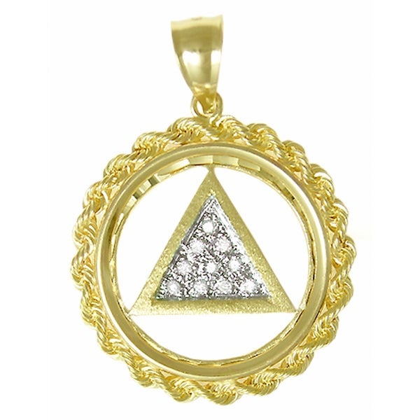 AG10.  AA Symbol, Rope Circle, 14kt Gold. - Premium Jewelry from 12 Step Gold by Jonathan Friedman - Just $945! Shop now at Choices Books & Gifts