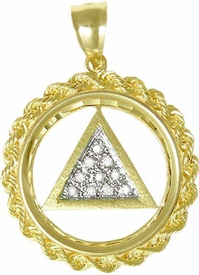 AG10.  AA Symbol, Rope Circle, 14kt Gold. - Premium Jewelry from 12 Step Gold by Jonathan Friedman - Just $945! Shop now at Choices Books & Gifts