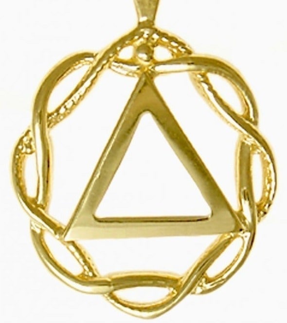 AG14.  AA Basket Weave Circle Pendant, 14kt Gold. - Premium Jewelry from 12 Step Gold by Jonathan Friedman - Just $340! Shop now at Choices Books & Gifts