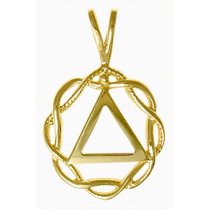 AG14.  AA Basket Weave Circle Pendant, 14kt Gold. - Premium Jewelry from 12 Step Gold by Jonathan Friedman - Just $340! Shop now at Choices Books & Gifts