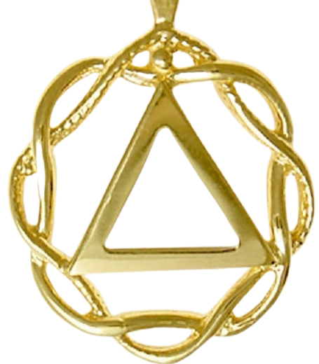 AG14.  AA Basket Weave Circle Pendant, 14kt Gold. - Premium Jewelry from 12 Step Gold by Jonathan Friedman - Just $340! Shop now at Choices Books & Gifts