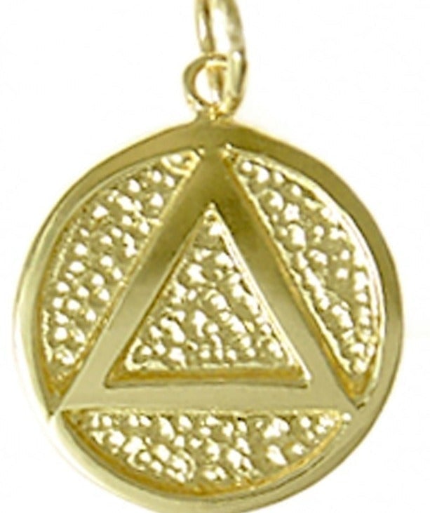 AG16. AA Gold Circle Pendant, 14kt Gold. - Premium Jewelry from 12 Step Gold by Jonathan Friedman - Just $225! Shop now at Choices Books & Gifts