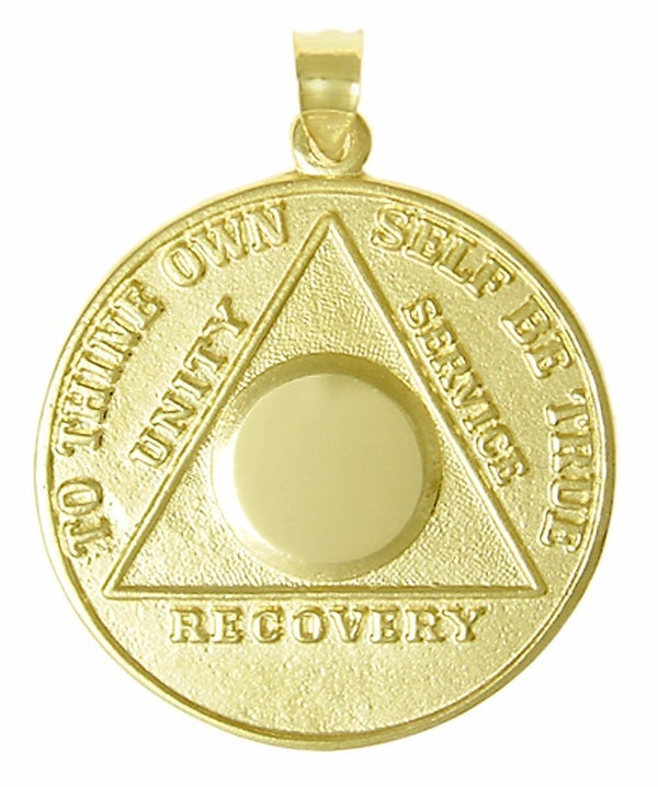 AG17. AA Large Medallion, Blank Center for Engraving, 14kt Gold. - Premium Jewelry from 12 Step Gold by Jonathan Friedman - Just $1475! Shop now at Choices Books & Gifts