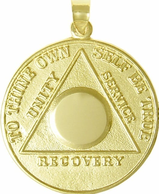AG17. AA Large Medallion, Blank Center for Engraving, 14kt Gold. - Premium Jewelry from 12 Step Gold by Jonathan Friedman - Just $1475! Shop now at Choices Books & Gifts