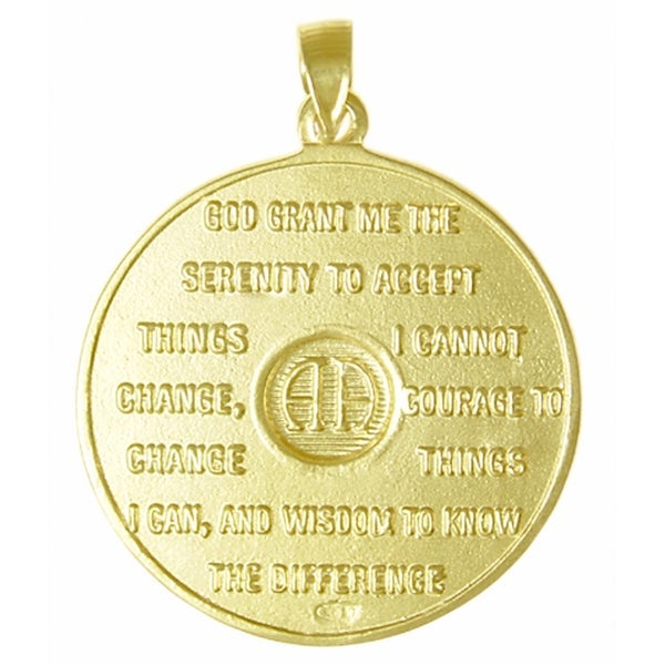 AG17. AA Large Medallion, Blank Center for Engraving, 14kt Gold. - Premium Jewelry from 12 Step Gold by Jonathan Friedman - Just $1475! Shop now at Choices Books & Gifts