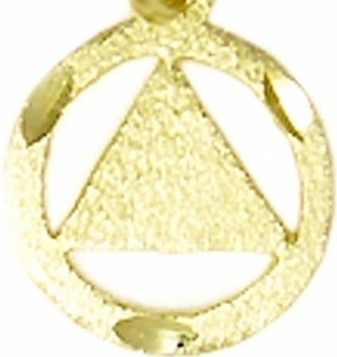 AG20. AA Diamond Cut Circle, Small Size, Pendant, 14kt Gold. - Premium Jewelry from 12 Step Gold by Jonathan Friedman - Just $75! Shop now at Choices Books & Gifts