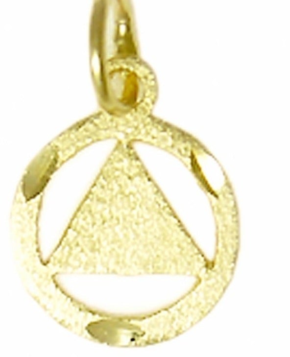 AG20. AA Diamond Cut Circle, Small Size, Pendant, 14kt Gold. - Premium Jewelry from 12 Step Gold by Jonathan Friedman - Just $75! Shop now at Choices Books & Gifts