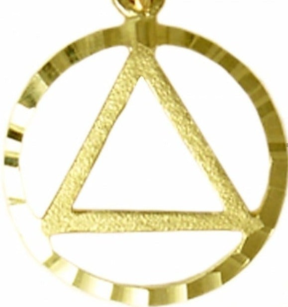 AG21. AA  Diamond Cut Circle, Medium , Pendant, 14kt Gold. - Premium Jewelry from 12 Step Gold by Jonathan Friedman - Just $120! Shop now at Choices Books & Gifts