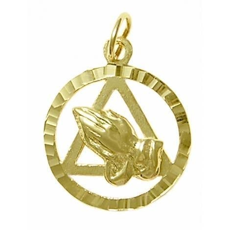 AG22. AA Hands Pendant, 14KT Gold. - Premium Jewelry from 12 Step Gold by Jonathan Friedman - Just $435! Shop now at Choices Books & Gifts