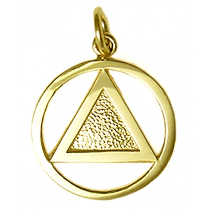 AG24. AA Textured Triangle, Medium Size Pendant, 14KT Gold. - Premium Jewelry from 12 Step Gold by Jonathan Friedman - Just $205! Shop now at Choices Books & Gifts