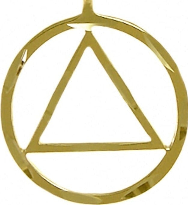 AG25. AA Diamond Cut Accents, Med Size, Pendant, 14KT Gold. - Premium Jewelry from 12 Step Gold by Jonathan Friedman - Just $254! Shop now at Choices Books & Gifts