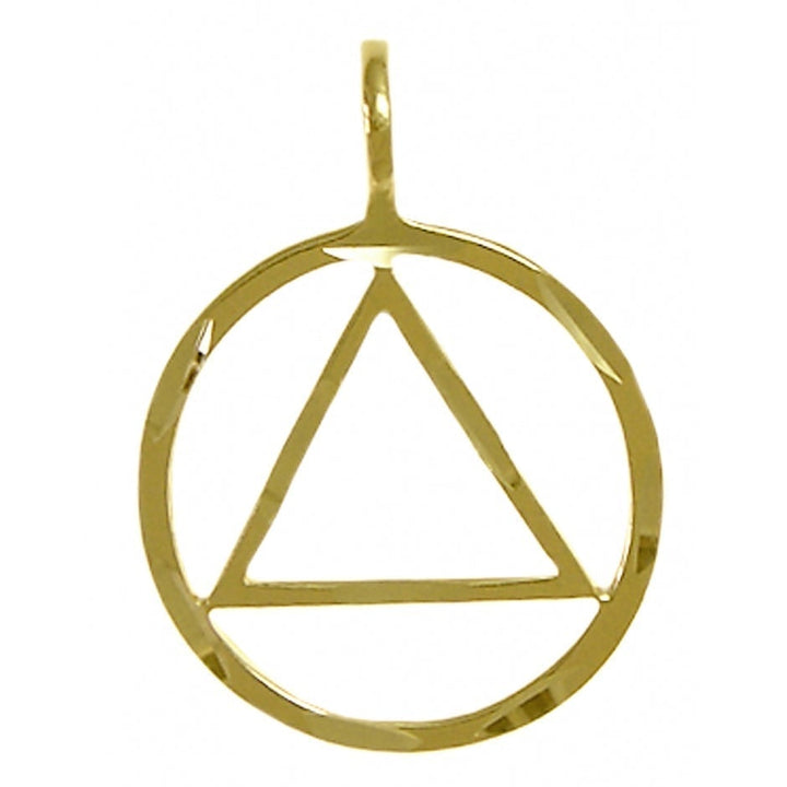 AG25. AA Diamond Cut Accents, Med Size, Pendant, 14KT Gold. - Premium Jewelry from 12 Step Gold by Jonathan Friedman - Just $254! Shop now at Choices Books & Gifts