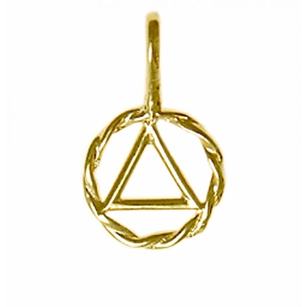 AG26.  AA Gold Pendant Twist, Pendant, 14KT Gold. - Premium Jewelry from 12 Step Gold by Jonathan Friedman - Just $65! Shop now at Choices Books & Gifts