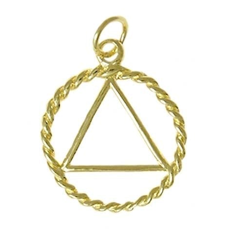 AG28.  AA Twist Wire Style Pendant, 14KT Gold. - Premium Jewelry from 12 Step Gold by Jonathan Friedman - Just $280! Shop now at Choices Books & Gifts