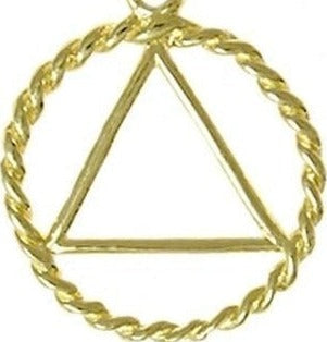 AG28.  AA Twist Wire Style Pendant, 14KT Gold. - Premium Jewelry from 12 Step Gold by Jonathan Friedman - Just $280! Shop now at Choices Books & Gifts