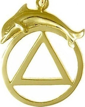 AG35a40. AA w Dolphin Pendant, 14KT Gold. - Premium Jewelry from 12 Step Gold by Jonathan Friedman - Just $270! Shop now at Choices Books & Gifts