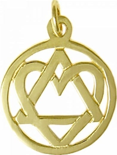 AG41.  AA Symbol Open Heart Love & Service, 14kt Gold. - Premium Jewelry from 12 Step Gold by Jonathan Friedman - Just $250! Shop now at Choices Books & Gifts