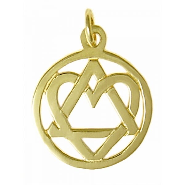 AG41.  AA Symbol Open Heart Love & Service, 14kt Gold. - Premium Jewelry from 12 Step Gold by Jonathan Friedman - Just $250! Shop now at Choices Books & Gifts