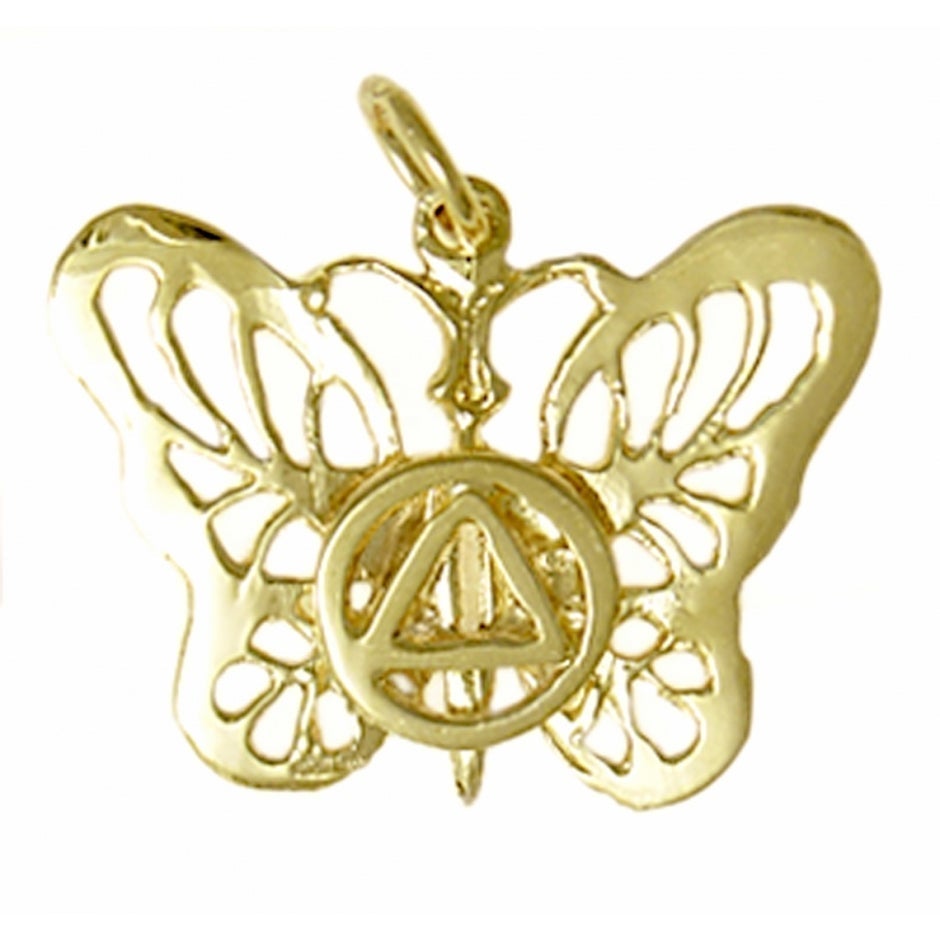 AG42. AA Butterfly Pendant, 14KT Gold. - Premium Jewelry from 12 Step Gold by Jonathan Friedman - Just $254! Shop now at Choices Books & Gifts