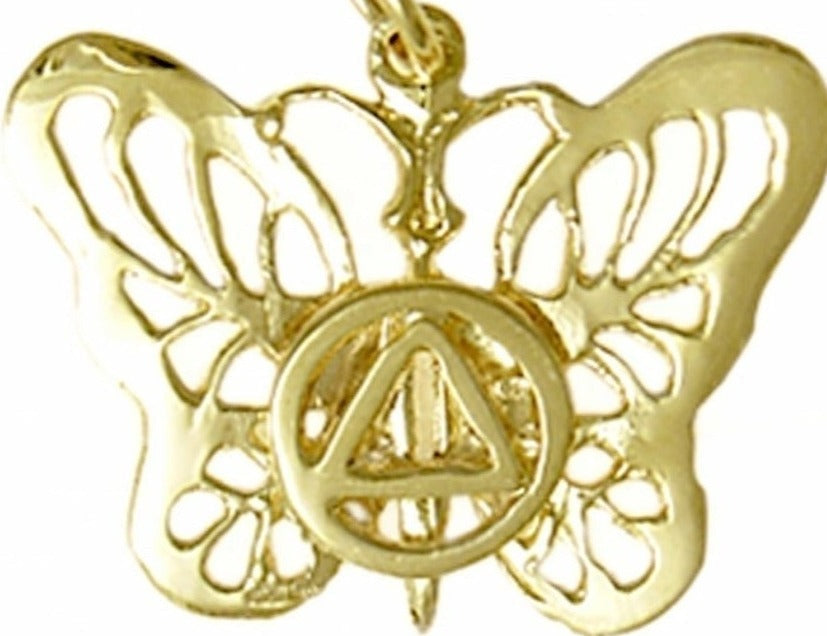AG42. AA Butterfly Pendant, 14KT Gold. - Premium Jewelry from 12 Step Gold by Jonathan Friedman - Just $254! Shop now at Choices Books & Gifts