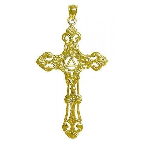 AG47. AA Cross Pendant, 14KT Gold. - Premium Jewelry from 12 Step Gold by Jonathan Friedman - Just $420! Shop now at Choices Books & Gifts