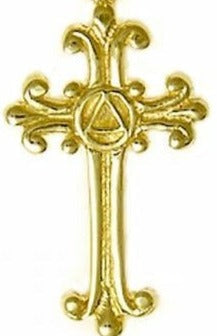 AG48. AA Cross Pendant, 14KT Gold. - Premium Jewelry from 12 Step Gold by Jonathan Friedman - Just $189! Shop now at Choices Books & Gifts