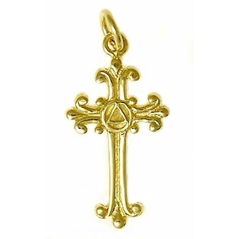 AG48. AA Cross Pendant, 14KT Gold. - Premium Jewelry from 12 Step Gold by Jonathan Friedman - Just $189! Shop now at Choices Books & Gifts