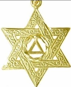 AG49a. AA in a Jewish Star Pendant, 14KT Gold. - Premium Jewelry from 12 Step Gold by Jonathan Friedman - Just $270! Shop now at Choices Books & Gifts