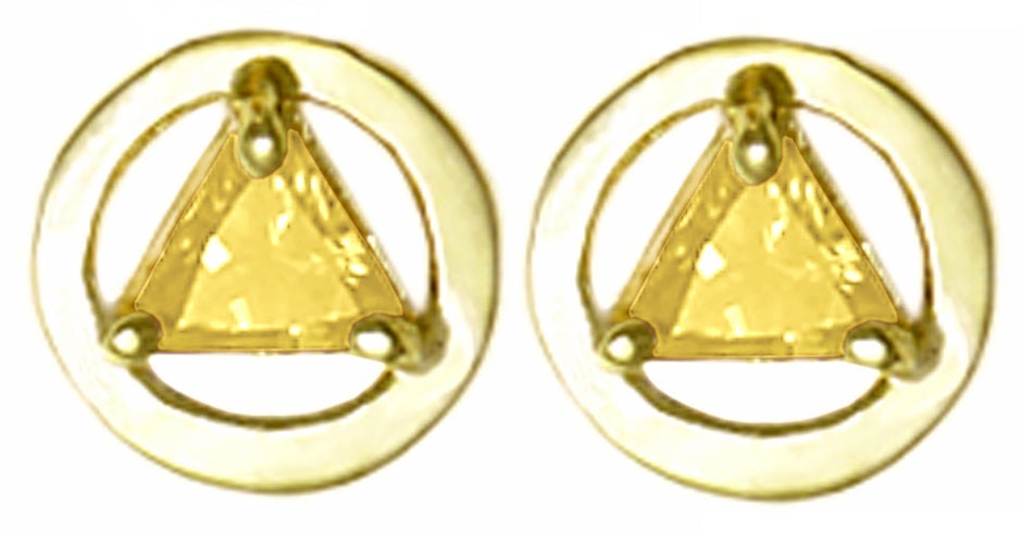 AGE57. Birthstone Earrings.  14KT Gold. - Premium Jewelry from 12 Step Gold by Jonathan Friedman - Just $205! Shop now at Choices Books & Gifts