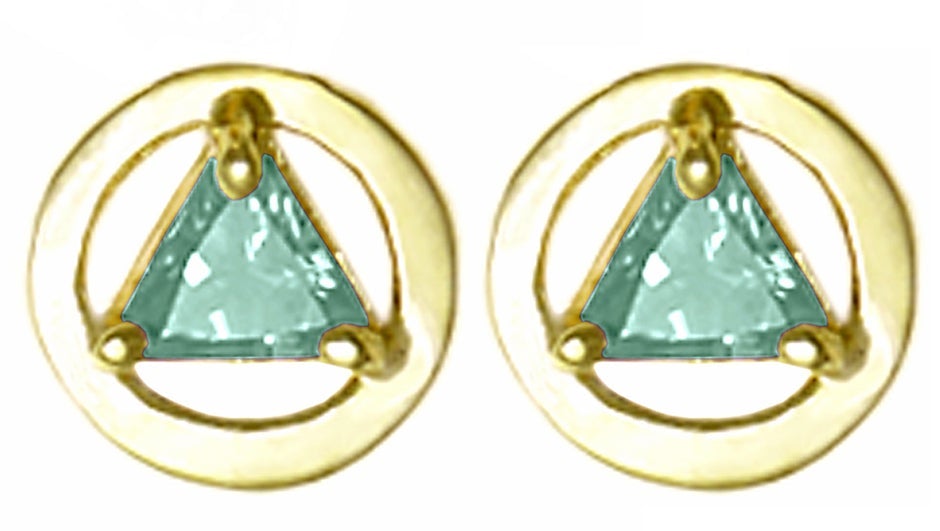 AGE57. Birthstone Earrings.  14KT Gold. - Premium Jewelry from 12 Step Gold by Jonathan Friedman - Just $205! Shop now at Choices Books & Gifts