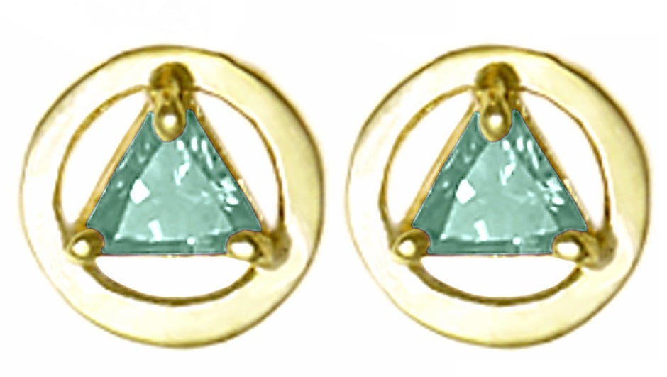 AGE57. Birthstone Earrings.  14KT Gold. - Premium Jewelry from 12 Step Gold by Jonathan Friedman - Just $205! Shop now at Choices Books & Gifts