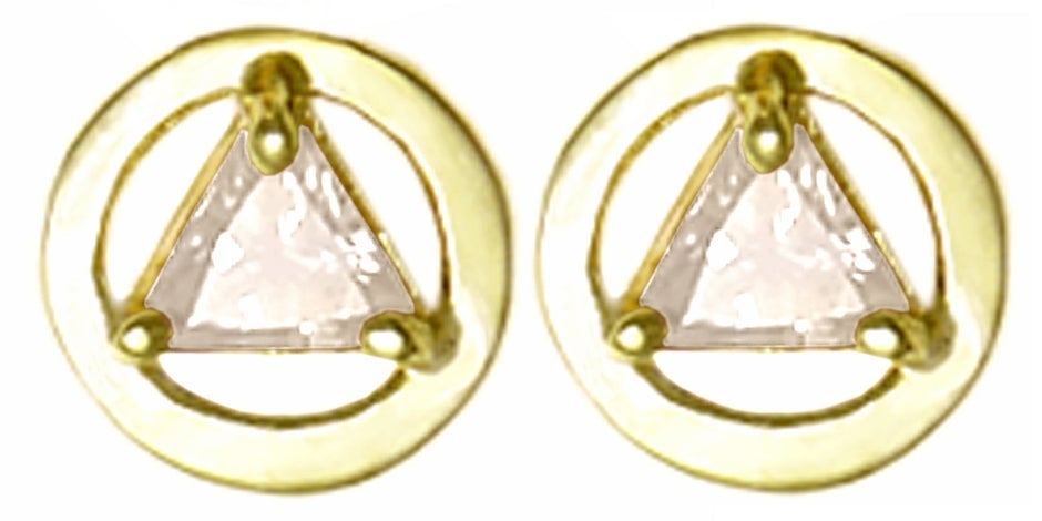 AGE57. Birthstone Earrings.  14KT Gold. - Premium Jewelry from 12 Step Gold by Jonathan Friedman - Just $205! Shop now at Choices Books & Gifts