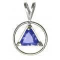 AS03.  AA Symbol Birthstone Crystal in. Sterling Silver. - Premium Jewelry from 12 Step Gold by Jonathan Friedman - Just $29.95! Shop now at Choices Books & Gifts