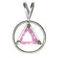 AS03.  AA Symbol Birthstone Crystal in. Sterling Silver. - Premium Jewelry from 12 Step Gold by Jonathan Friedman - Just $29.95! Shop now at Choices Books & Gifts