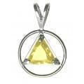 AS03.  AA Symbol Birthstone Crystal in. Sterling Silver. - Premium Jewelry from 12 Step Gold by Jonathan Friedman - Just $29.95! Shop now at Choices Books & Gifts