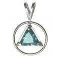 AS03.  AA Symbol Birthstone Crystal in. Sterling Silver. - Premium Jewelry from 12 Step Gold by Jonathan Friedman - Just $29.95! Shop now at Choices Books & Gifts