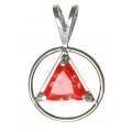 AS03.  AA Symbol Birthstone Crystal in. Sterling Silver. - Premium Jewelry from 12 Step Gold by Jonathan Friedman - Just $29.95! Shop now at Choices Books & Gifts
