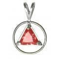 AS03.  AA Symbol Birthstone Crystal in. Sterling Silver. - Premium Jewelry from 12 Step Gold by Jonathan Friedman - Just $29.95! Shop now at Choices Books & Gifts