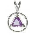AS03.  AA Symbol Birthstone Crystal in. Sterling Silver. - Premium Jewelry from 12 Step Gold by Jonathan Friedman - Just $29.95! Shop now at Choices Books & Gifts