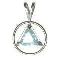AS03.  AA Symbol Birthstone Crystal in. Sterling Silver. - Premium Jewelry from 12 Step Gold by Jonathan Friedman - Just $29.95! Shop now at Choices Books & Gifts