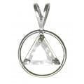 AS03.  AA Symbol Birthstone Crystal in. Sterling Silver. - Premium Jewelry from 12 Step Gold by Jonathan Friedman - Just $29.95! Shop now at Choices Books & Gifts