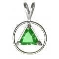 AS03.  AA Symbol Birthstone Crystal in. Sterling Silver. - Premium Jewelry from 12 Step Gold by Jonathan Friedman - Just $29.95! Shop now at Choices Books & Gifts