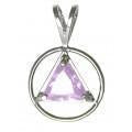 AS03.  AA Symbol Birthstone Crystal in. Sterling Silver. - Premium Jewelry from 12 Step Gold by Jonathan Friedman - Just $29.95! Shop now at Choices Books & Gifts