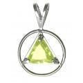 AS03.  AA Symbol Birthstone Crystal in. Sterling Silver. - Premium Jewelry from 12 Step Gold by Jonathan Friedman - Just $29.95! Shop now at Choices Books & Gifts