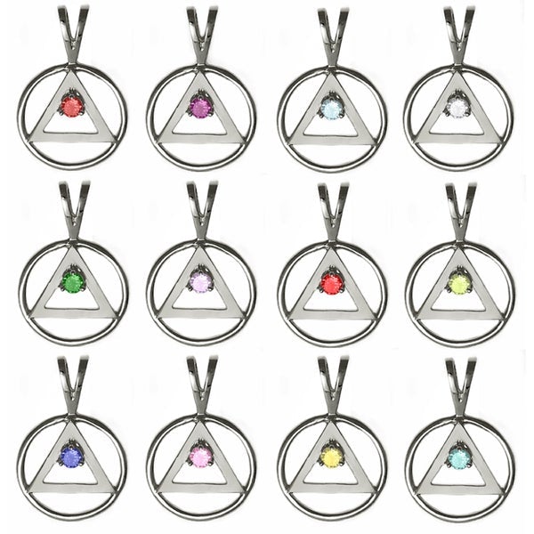 AS04. Available in 12 Different Birthstones. Sterling Silver. - Premium Jewelry from 12 Step Gold by Jonathan Friedman - Just $25! Shop now at Choices Books & Gifts