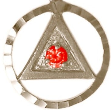 AS05.  AA Symbol  Birthstones. Sterling Silver. - Premium Jewelry from 12 Step Gold by Jonathan Friedman - Just $25! Shop now at Choices Books & Gifts