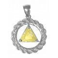 Nk02. AA Sterling Rope Pendant, Birthstones.-Choices Books & Gifts